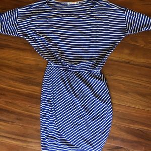 Just Fab Blue and White Stripped Dress
